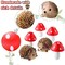 Fairy Outdoor Garden Animals Figurines Outdoor Fairy Wild Garden Accessories Resin Hedgehogs and Wood Mushroom Miniature Garden for Plant Pots Bonsai Craft Decor Fairy Wild Garden Supplies